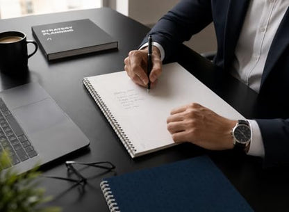 Ledesma Executive Spiral Notebook — Premium College Ruled, 8.5 x 11.5 in, 84 Sheets, Refined Sugarcane Paper, Executive Lay-Flat Binding, Professional Poly Cover, Microperforated Pages - color: Black
