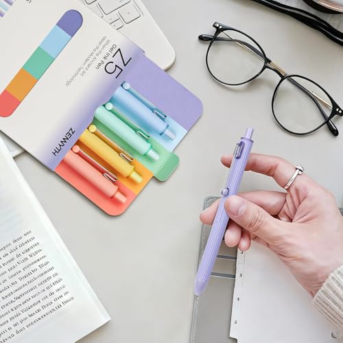 Ddaowanx Gel Pens,5Pcs Fine Point Smooth Writing Pens with Textured Silicone Pen Sleeve into a Sensory ADHD Tool,0.5mm Quick Dry Black Ink for Journaling,Writing,Note Taking,Office&School Supplies - color: Candy