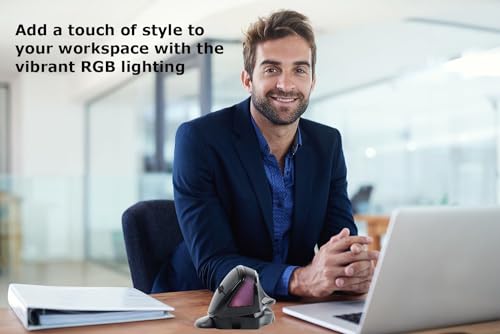 Wireless Mouse Large Angle Adjustable Upright Carpal Tunnel Ergo Optical Mice for PC Laptop Computer Macbook Gift,3600 DPI,Removable Palm Rest,RGB Light,2.4GHz Wireless Mouse Cute Hamster Shape