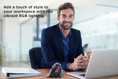 Wireless Mouse Large Angle Adjustable Upright Carpal Tunnel Ergo Optical Mice for PC Laptop Computer Macbook Gift,3600 DPI,Removable Palm Rest,RGB Light,2.4GHz Wireless Mouse Cute Hamster Shape