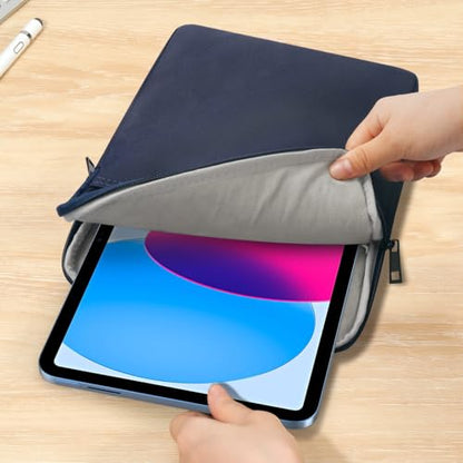 Dadanism 9-11 Inch Tablet Sleeve Bag Carrying Case for iPad (A16) 11th Gen 11", iPad 10th Gen 10.9" Air 5/4, iPad Air/Pro 11", iPad 9/8/7th 10.2", Galaxy Tab A11+ Plus 11"/S9 FE, Tab M11 11", Indigo - color: Dark Blue, size: 9-11 inch