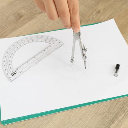 Mr. Pen- Compass and Protractor Set, Metal Math Compass with Refills, 6 Inch Protractor, Plastic Drawing Tool, Student Geometry Math Set for Students, School, Art, Drafting