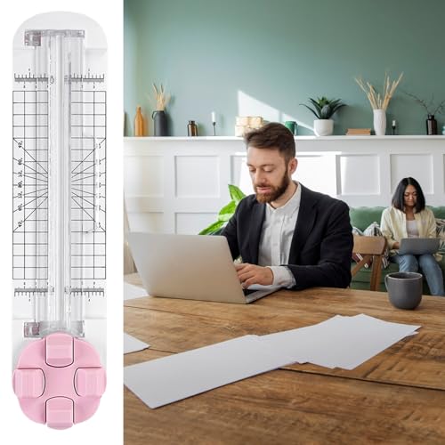 Paper Trimmer - 4 in 1 Photo Cutter, Multi Function Craft Tool, Precision Cutting Device | Blade for Scrapbooking School Office Classroom Wrapping Packaging Label Coupons Picture