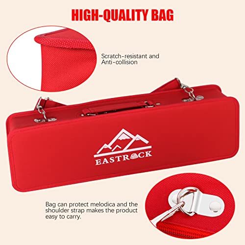 EastRock 32 Key Melodica Instrument Keyboard Soprano Piano Style with Mouthpiece Tube Sets and Carrying Bag for Beginners Adults Gift Red - color: Red, size: 32key
