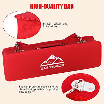 EastRock 32 Key Melodica Instrument Keyboard Soprano Piano Style with Mouthpiece Tube Sets and Carrying Bag for Beginners Adults Gift Red - color: Red, size: 32key