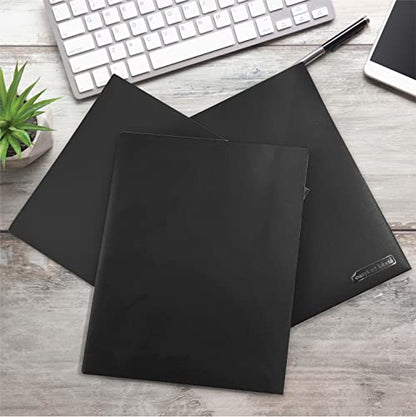Easykart Plastic Folders with Pockets - (Black, 6 Pack), 2 Pocket Poly Folders for School, Home or Office, Durable Heavy Duty File Folders - size: 6 PCs