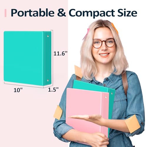 BinderX Extra Durable 3 Ring Binder, Round Rings 1 Inch Binder, Fits 175 Sheets of 8.5x11 Paper, Customizable View Cover with Inside Pockets, Cute 1" Binders, 1 Inch Binders 3 Ring, Olive Green - color: Olive Green, size: 1 inch