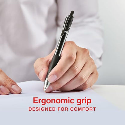 STAPLES Retractable Gel Pens, Fine Point 0.7mm, Black Ink, 12 Pack – ProGel Ergonomic Pens with Quick‑Dry Ink for Office & School - color: Black, size: 12 Pack, style: Fine Point