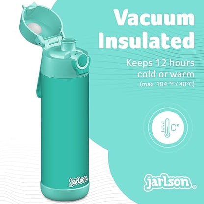 Jarlson® Mali Children's Water Bottle, Thermal Stainless Steel Water Bottle, BPA-Free, Leak-Proof, Children's Bottle with Chug Lid, Bottle for School, Nursery (Turquoise, 18 oz) - color: Turquoise, size: 18 Ounces