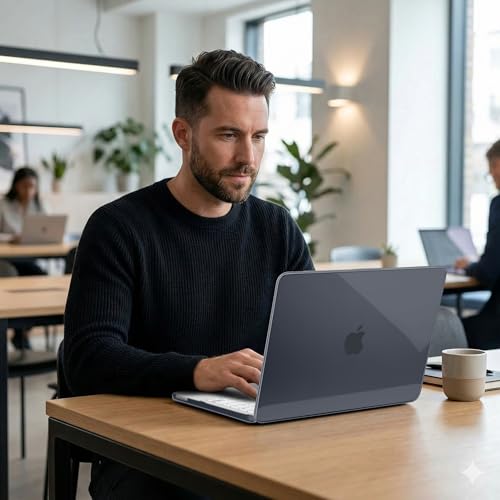 Batianda CrystalAir Case for MacBook Neo 13 Inch 2026, Crystal Black | 4-in-1 Bundle Ultra Clear Slim Hard Shell, Lightweight Everyday Protection for MacBook Neo 13 Inch 2026 Model A3404 - color: Crystal Black