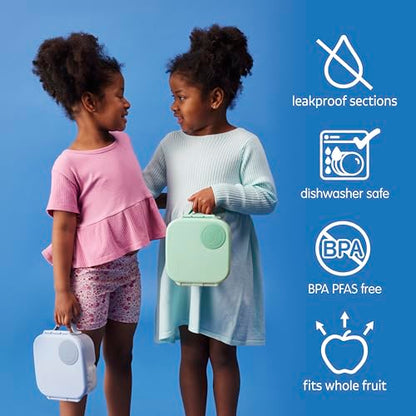 b.box Mini Lunch Box Kids | 4.25 Cup Leak Proof Bento Box for Kids Ages 3+ | 3 Compartment Snack Containers, School Lunch Container, Dishwasher Safe, BPA-Free, PFAS-Free - Spearmint - color: Spearmint, size: 1-pack