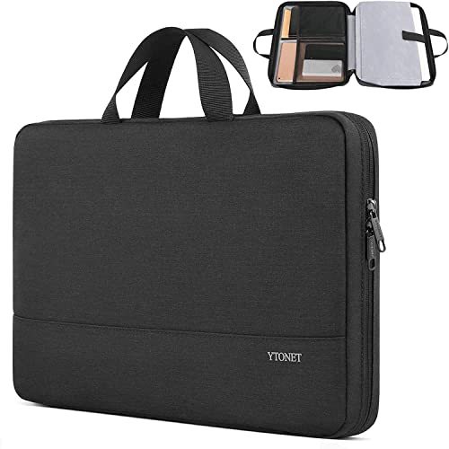 Ytonet Laptop Case 16 inch, 15-15.6 Inch TSA Laptop Bag Sleeve with Handle | Compatible with MacBook Pro Lenovo HP Dell Notebooks, Slim Coputer Cover, Water Resistant Coputer case for Men Women, Black - color: Black, size: 16 inch