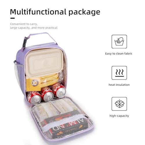 Lovoeo Lunch box Lunch bag for men women Insulated Lunchbox Lunch bags for Work Picnic Travel (Purple) - color: Purple