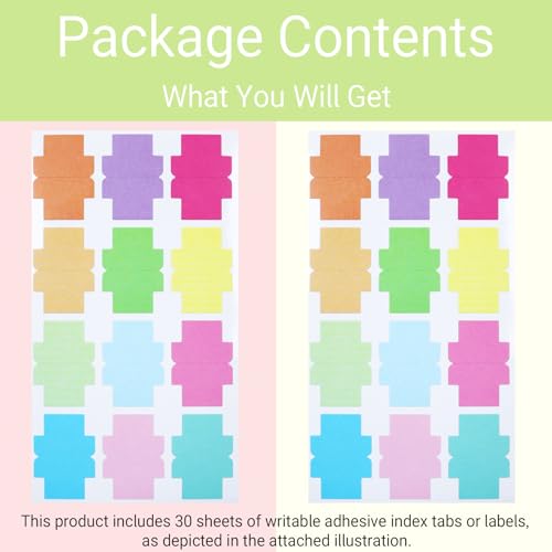 360 Pieces Sticky Blank Monthly Index Tabs Double-Sided Page Markers, Self-Adhesive & Writable Notes Flags for Labeling/Marking/Planing - Multi