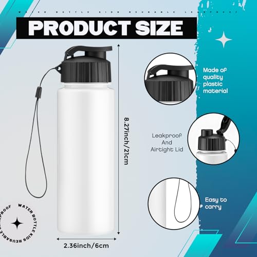 Domensi 50 Pieces Plastic Water Bottle Bulk 17 oz Sports Adults Reusable Large Water Bottles with Leak Proof Flip Top for Adults Fitness (Solid White) - color: Solid White