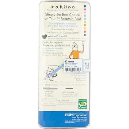 Pilot Kakuno Fountain Pen, Clear Barrel, Medium Nib, 0.5mm, Pilot Kakuno Fountain Pen Extra Fine - size: 1 Count (Pack of 1), style: Medium Nib