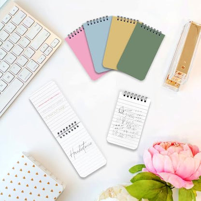KTOJOY 8 Pack Small Pocket Notebook Small 3x5 Spiral Notepads With Lined Pages, Small Top Spiral Notebook Little Mini Memo Steno Note Pads for Outdoor Home Office College School