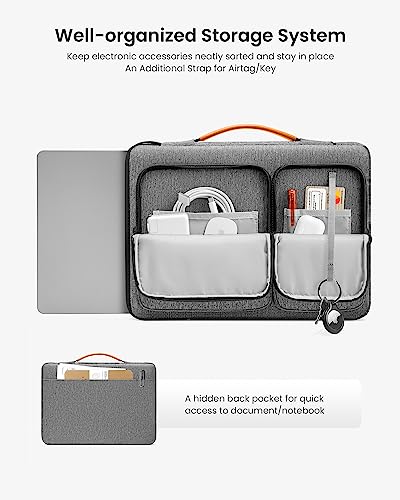 tomtoc 360 Protective Laptop Case for 13-inch New 2026 MacBook Air M5/A3449, M4/A3240, M3/A3113, M2/A2681, M1/A2337, MacBook Neo A18 Pro, 13-in Surface Pro 11th AI PC, Water-Resistant Carrying Bag - color: Gray, size: 13 inch