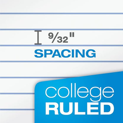 Oxford Spiral Notebook, 1 Subject, College Ruled Paper, 8 x 10-1/2 Inch, Pastel Pink, Orange, Yellow, Green, Blue and Purple, 70 Sheets (63756), Set of 6 - size: College Rule
