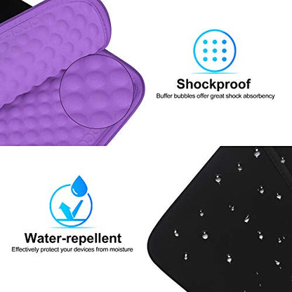 iPad mini 7 Sleeve, iPad mini Case Bag, Lacdo Shockproof Tablet Sleeve Case for iPad mini 7,6,5,4,3,2 / Samsung Galaxy Tab A7 Lite 8.7" / Tab A 8.0" Protective Sleeves Tablet Bag, Purple/Black - color: Black/Purple