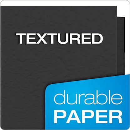 Oxford Two-Pocket Folders w/Fasteners, Black, Letter Size, 25 per Box (57706) - color: Black, size: 25 Count