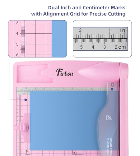 Firbon 12 Inch Guillotine Paper Cutter, 30-Sheet Capacity Paper Trimmers | Pink | Heavy Duty Cutter | Dual Scales | Paper, Cardstock & Photo Trimming | Scrapbooking Crafts | Office, Home & Studio Use - color: Pink