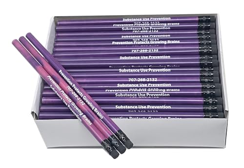 Pencil Guy Promotional Personalized Mood Pencils, Purple | 144 to a Box, Imprinted - color: Purple, size: 1 Count (Pack of 144)