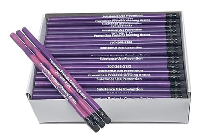 Pencil Guy Promotional Personalized Mood Pencils- Purple - 500 to a box- Imprinted - color: Purple, size: 1 Count (Pack of 500)