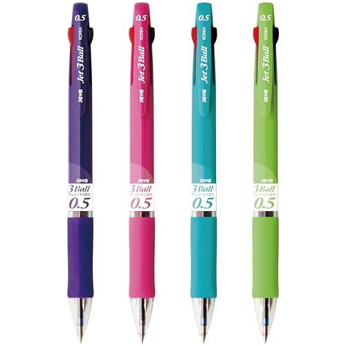 JVPEN 0.5mm 3-Color Ballpoint Pens – Smooth Writing Office Supplies, No Smudge, Retractable, Black/Red/Blue Ink – 4-Pack Multi Color Pens for Study, Notes, Business Use - color: multi-pen-3color