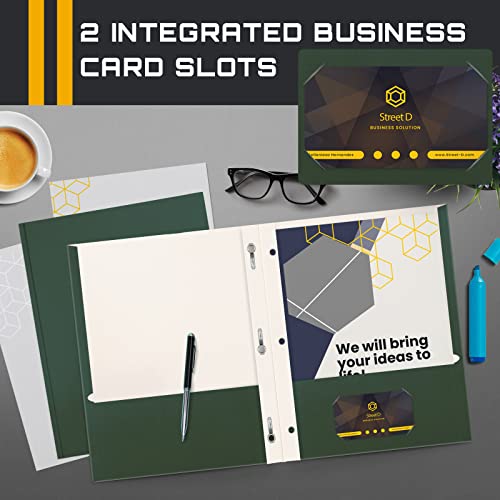 Better Office Products Dark Green 2 Pocket Folders with Prongs, 50 Pack, Letter Size, Matte Texture, 8.5 x 11 Inch - color: Dark Green