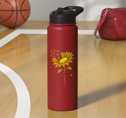 Occupational Therapy Sunflower OTA Occupational Therapist Stainless Steel Insulated Water Bottle - color: Red