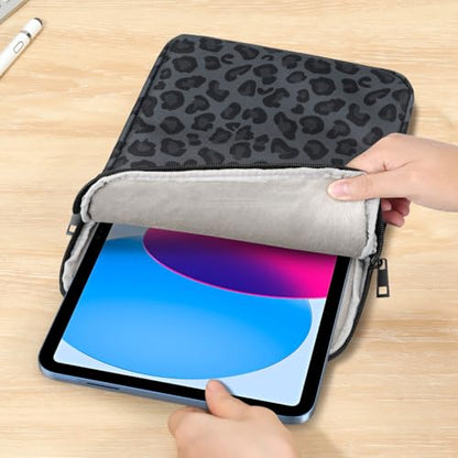 Dadanism 9-11" Tablet Sleeve Bag Carrying Case for iPad (A16) 11th Gen 11", iPad 10th Gen 10.9" Air 5/4, iPad Air/Pro 11", iPad 9/8/7th 10.2", Galaxy Tab A11+ Plus 11"/S9 FE, Tab M11 11",Leopard Black - color: Leopard Black, size: 9-11 inch