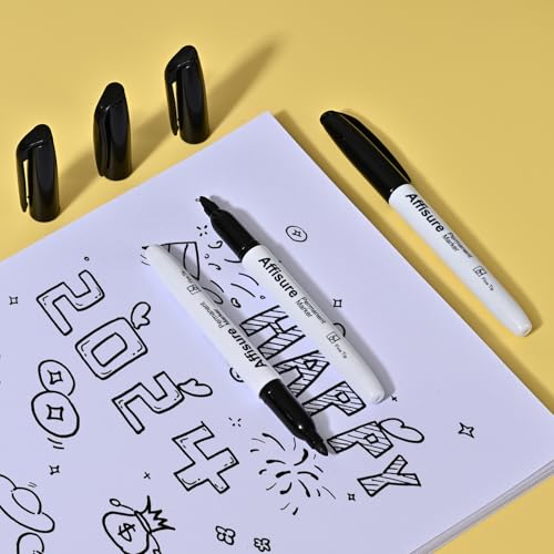 Permanent markers, 100 packs permanent markers bulk, quick dryingin one second, waterproof, smooth, noteasy to erase, durable, can be markedon glass, tiles and cloth, office supplies - size: 1 Count (Pack of 100)