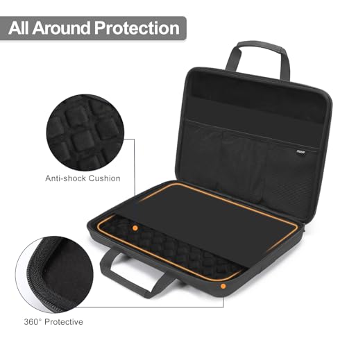 MOSISO 15.6-16 inch Laptop Hard Case, 15 inch Shockproof Waterproof Laptop Case Hard Shell Compatible with MacBook HP Dell, Carrying Sleeve Computer Bag with Sturdy Handle&Front Pocket&Belt,Slate Gray - color: Slate Gray, size: 16 inch