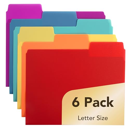 Mr. Pen- File Folders, 1/3 Cut Tab, 6 Pack, Assorted Colors, Letter Size | Colored File Folders, Letter File Folders, Color Folders, Office File Folders, Office Supplies File Folders, File Folder - color: Vibrant Colors, size: 6 per Pack