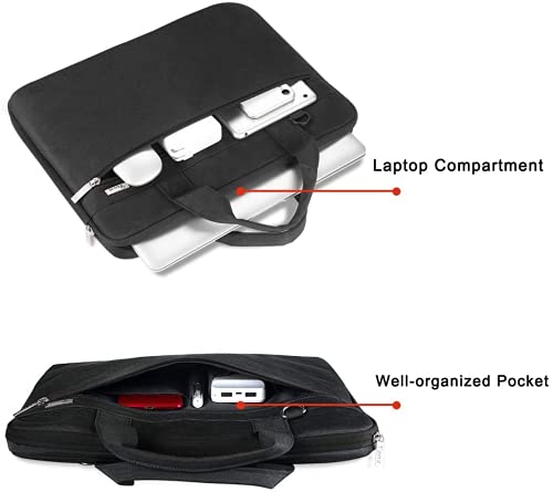 Voova Laptop Bag 13-14 Inch, 360° Protective Laptop Case Sleeve with Shoulder Strap Compatible with Macbook Air 13, MacBook Pro 13/14, Waterproof Computer Bag Slim Briefcase for Men Women, Black - color: Black, size: 13-13.5 inch