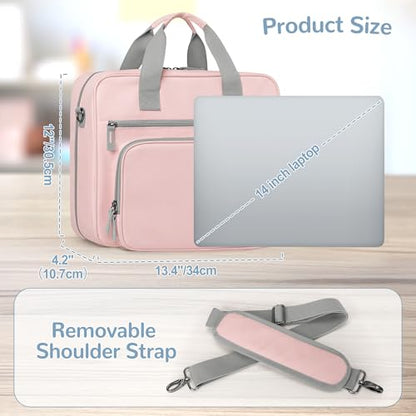 Yarwo 2026 Upgraded Zipper Binder 3 Ring Binder Bag with Pencil Pouch | 500 Sheets Capacity, 5-Tab Expanding File Folder, 14” Laptop Padded Sleeve, Shoulder Strap, for College, Office, Home, Pink - color: Pink
