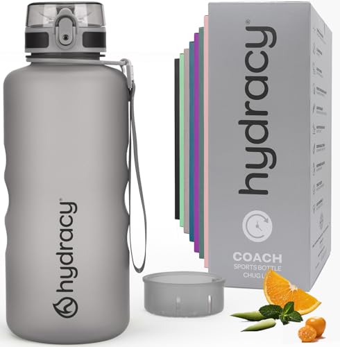 Hydracy 2L Large Water Bottle, 100% BPA Free Tritan Plastic, Leakproof, Zero Condensation, Motivational Timeline, Safe, Non-Toxic, Durable, Smart Design | Leak Proof Gym Bottle with times to drink and no sweat Sleeve - Ideal for Fitness Sports & Outdoors