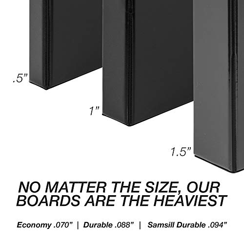 Samsill Durable 0.5 inch 3 Ring Binder, D Ring Binder,100% Recycled Chipboard, Black - color: Black, size: 1 Pack, style: 0.5 Inch