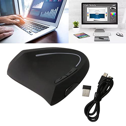 Wireless Ergonomic Mouse, Jelly Comb Rechargeable 2.4G Bluetooth Vertical Mouse Switch to 3 Devices Optical Mice with 6 Buttons 3 Adjustable 800/1200/1600 DPI Levels for Laptop, PC, MacBook