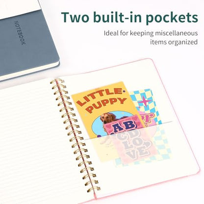 Spiral Notebook - 7.24" x 10" College Ruled Journal with Inner Pockets and 180 Pages, PU Leather Cover Business Journal, Twin-Wire Binding Notebook Perfect for Office & Home School Supplies Green - color: 004-Green-1pack, size: B5-180 pages