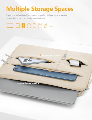 HYZUO 13 Inch Laptop Case Sleeve Bag for MacBook Air 13 M5 A3449 M4 M3 M2 M1 2026-2018, 13" MacBook Neo 2026 A3404, MacBook Pro 13 M2 M1 2026-2016, iPad Air/Pro 13, Surface Pro, XPS 13, Sand - color: Sand, size: 13 Inch