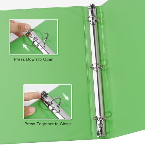COMIX Standard 3 Ring Binder 1 inch with Clear View Cover, 1" Round Ring View Binder Holds 200 Sheets of US Letter Size Paper for School Office Supplies, 6 Pack (Sea Green) - color: Sea Green, size: 1 inch