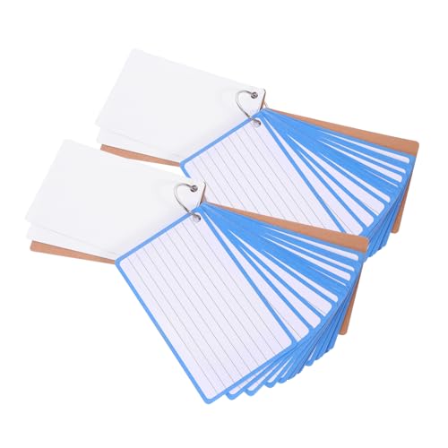 OSALADI Lined Flash Cards of Blank Index Cards with Binder Rings Water Resistant for DIY Notes Home Office School Use Easy to Carry