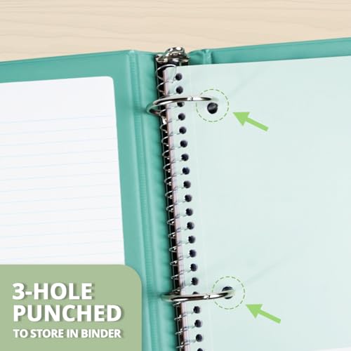 ONAVIA 1 Subject Spiral Notebook College Ruled 5 Pack, 140 Pages, Black | 70 Sheets, 8 x 10.5 in, 3-Hole Punched, School Notebook, Writing Notebook, Students, Study - color: Black, size: 7.5 x 10.5''