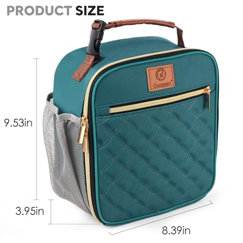 Genteen Kids Lunch Box Insulated Soft Mini Cooler with Bottle Holder, Lightweight Reusable Easy-Clean Lunch bag for Girls, Boys Back to School-Lake Green - color: Lake Green