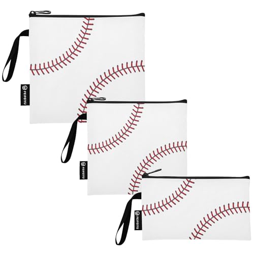 Reusable Food Storage Bags Baseball 3 Pack Set Lunch Bag Compact Sandwich Snack Bag Small Medium Large for Lunch, Travel & Organization - color: Bag 20