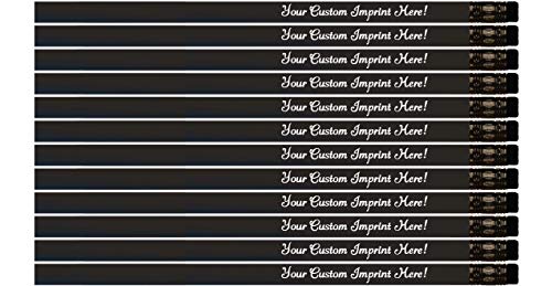 Express Pencils™ Personalized Pencils Round Custom Imprinted with your Name - Text - Logo - Message- 12 pkg - Customizable- Made in USA - Great Gift Idea (Flat/Matte Black) - color: Flat/Matte Black