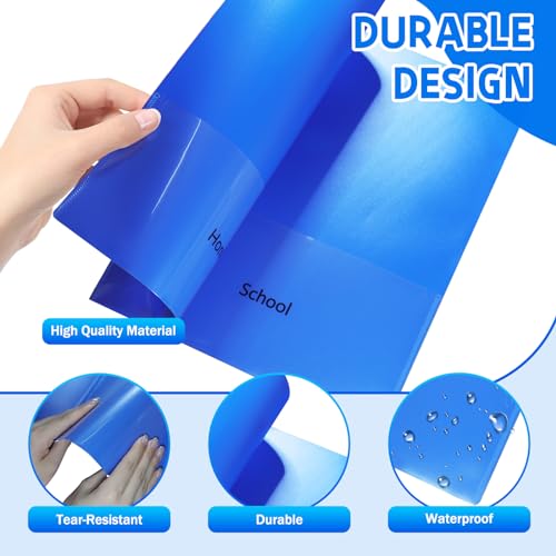 50 Pcs Parent Teacher Classroom Communication Folder with Clear Front Pockets, 2 Pockets Homework Folders Take Home Plastic Folders for Kid Student Home and Classroom (Blue) - color: Blue
