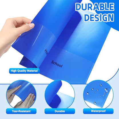 30 Pcs Parent Teacher Classroom Communication Folder with Clear Front Pockets, 2 Pockets Homework Folders Take Home Plastic Folders for Kid Student Home and Classroom (30, Blue) - color: Blue
